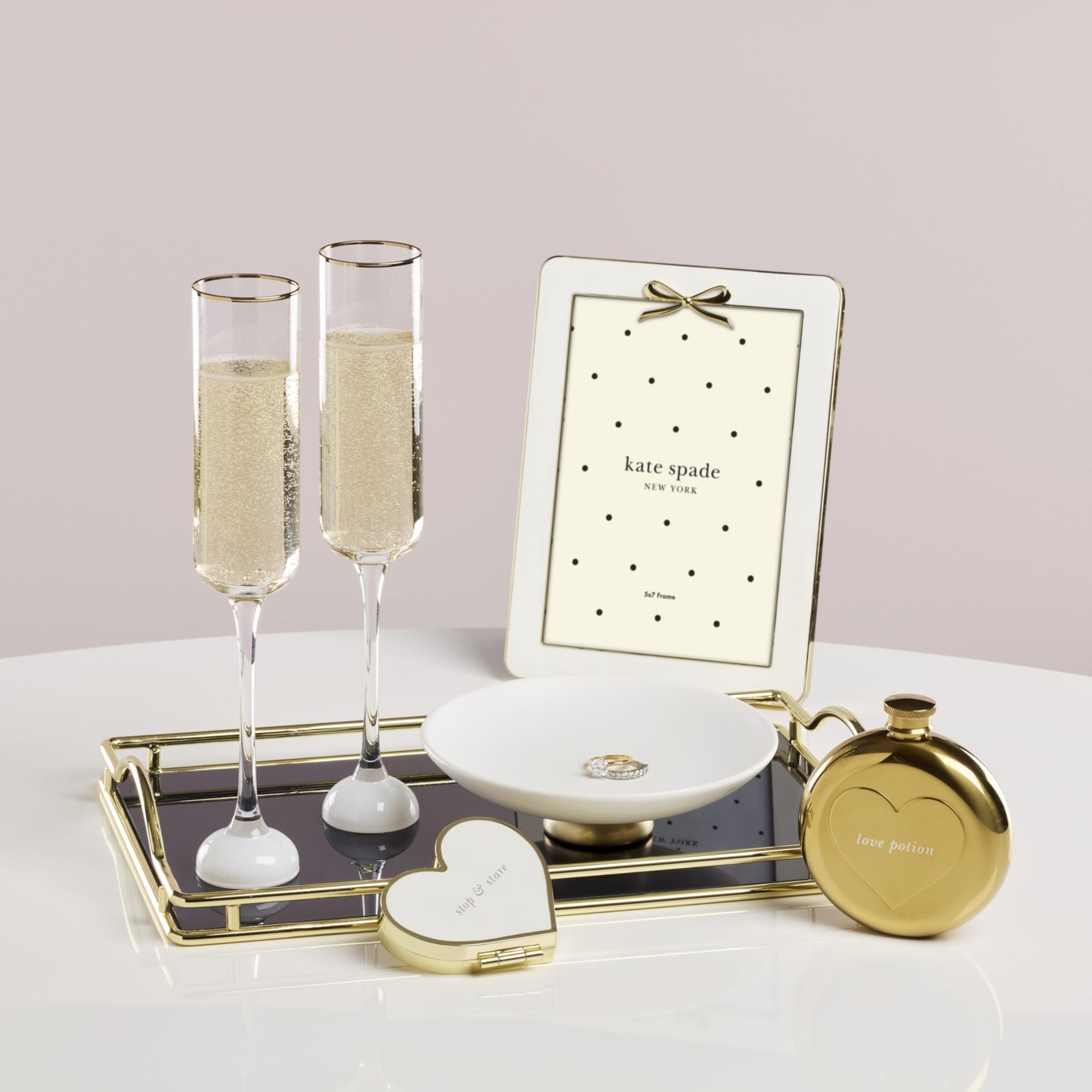 kate spade new york Make It Pop Glass Vanity Tray, Navy