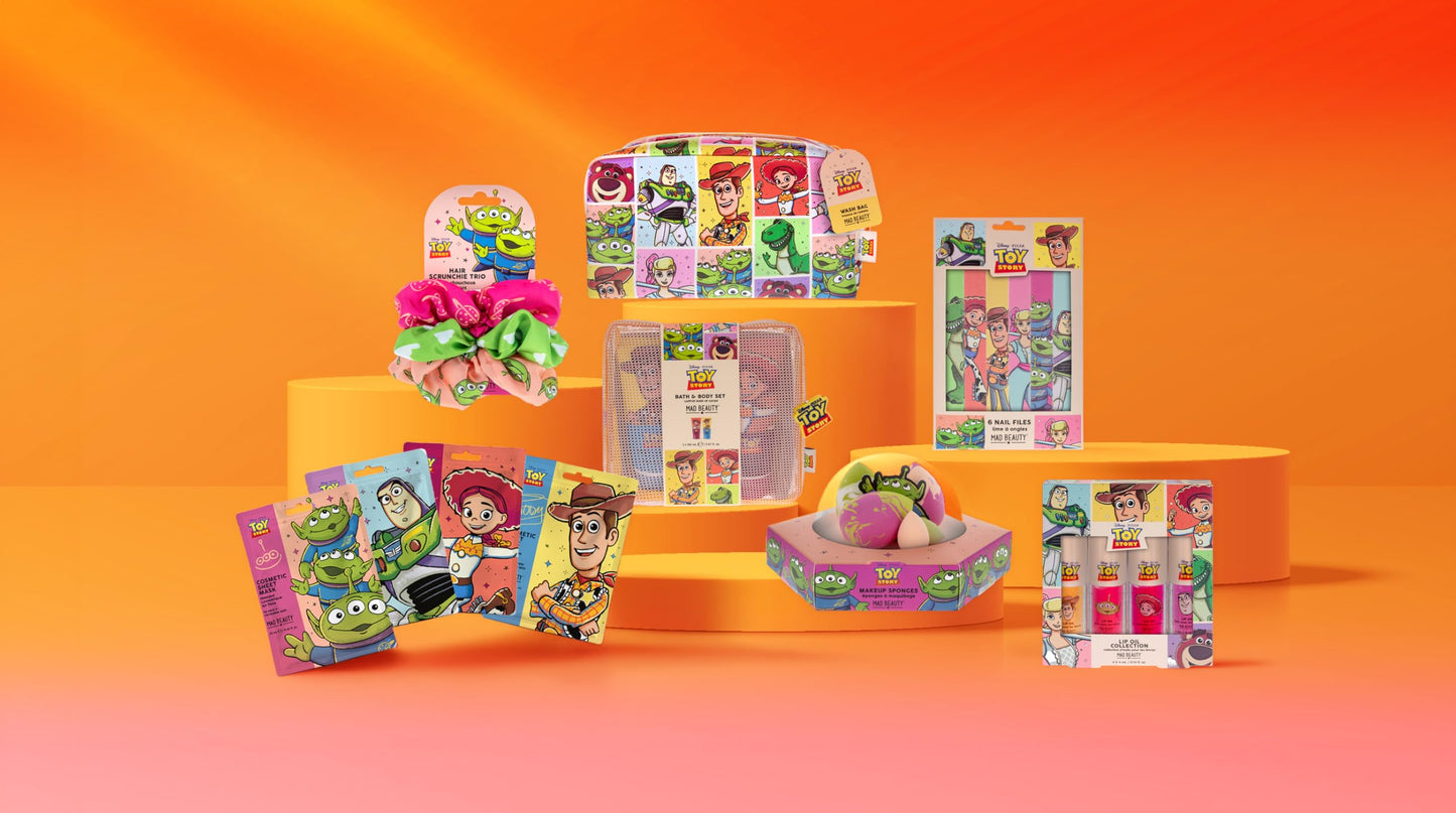 MAD Beauty Disney Pixar Toy Story Wash Bag | Officially Licensed | Full Cast Print | Woody Buzz Jessie Rex | Gold Zip | Travel Toiletry Bag