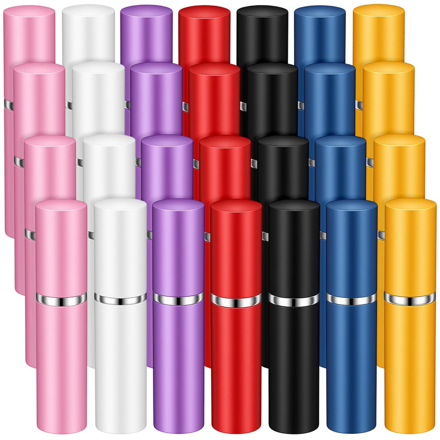 Kegeeei 28 Pcs 5ml Refillable Perfume Atomizer, Mini Travel Spray Bottle, 7 Colors Portable Perfume Bottle For Women and Men