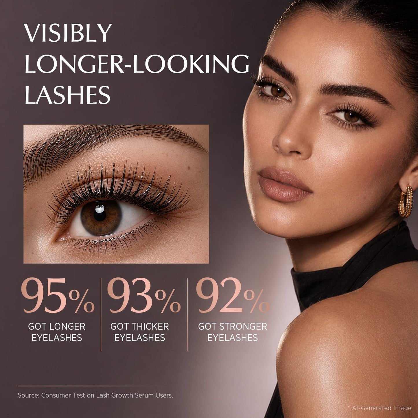 Lash Serum for Eyelash Growth: Peptide And Biotin Nourishing Enhancing Formula For Sensitive Lashes And Brows - Gentle Premium Vegan Cruelty-Free For Longer Thicker Looking Lashes