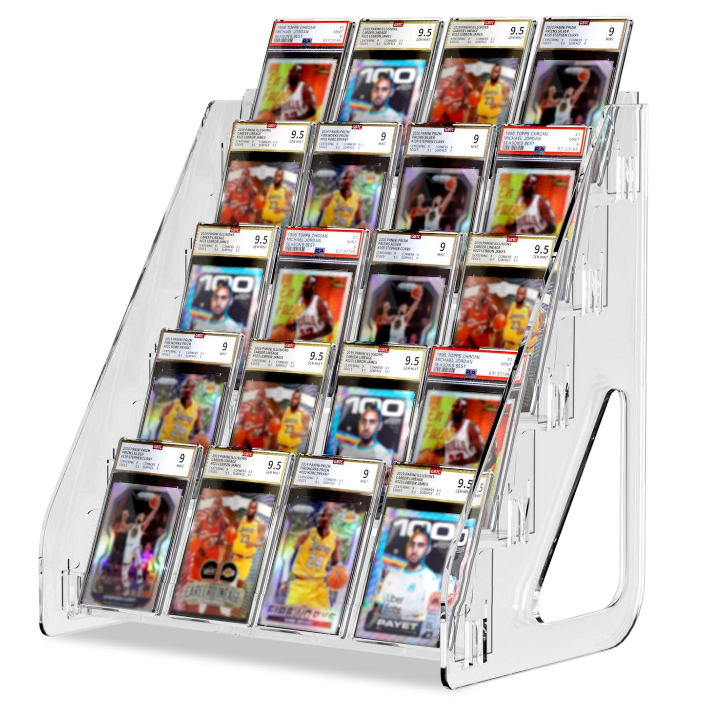 StillSpace 5 Tier Trading Card Display Stand, Collectible Acrylic Trading Card Stand Tabletop for Trading Card Collection