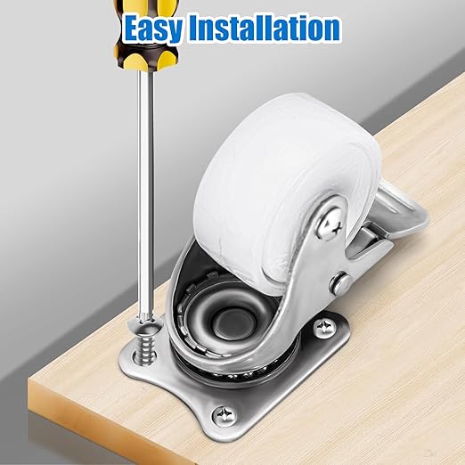 2 Inch Stainless Steel Caster Wheels Set of 4, Anti-Rust Outdoor Swivel Casters, Durable Polyamide PA Wheels for Furnitures,Labs,Restaurants
