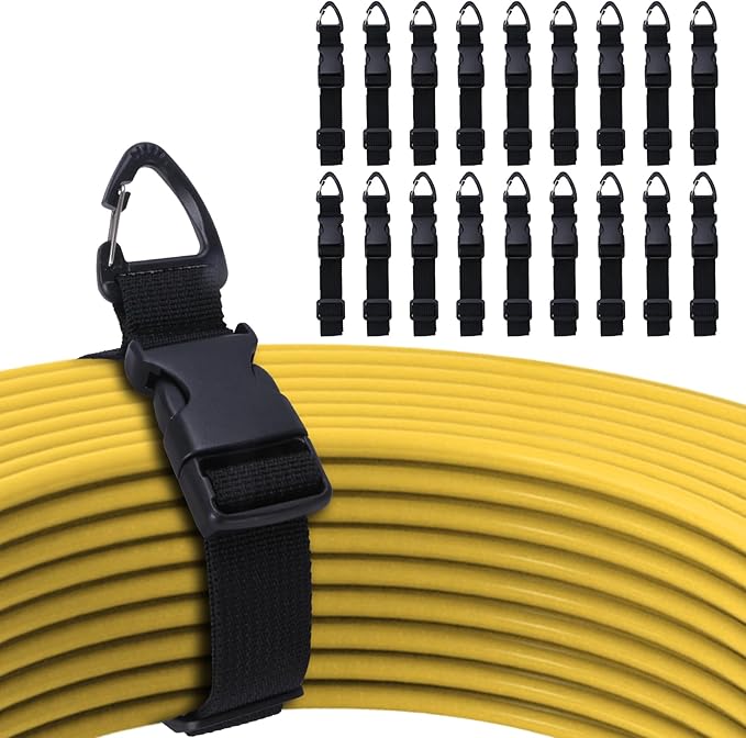 17 Inch Extension Cord Holder Organizer with Triangle Clips for Garage Organization and Storage, Adjustable Heavy Duty Storage Straps for Men Workshop (12)