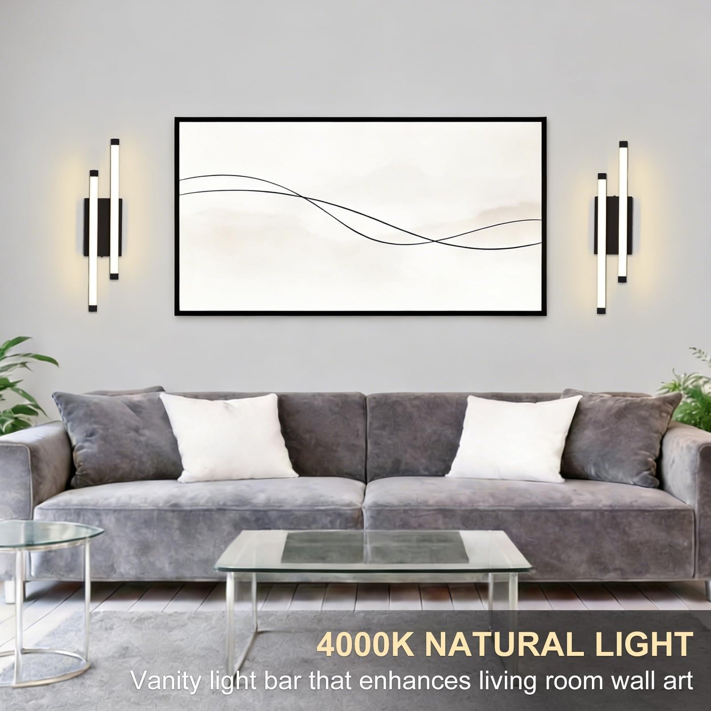 Bathroom Vanity Light Bar, 24 Inch Modern Black LED Vanity Light, 18W 3 CCT 3000K 4000K 6000K Dimmable Hardwired Bathroom Light Fixtures Over Mirror for Bathroom, Hallway, Powder Room, Washroom