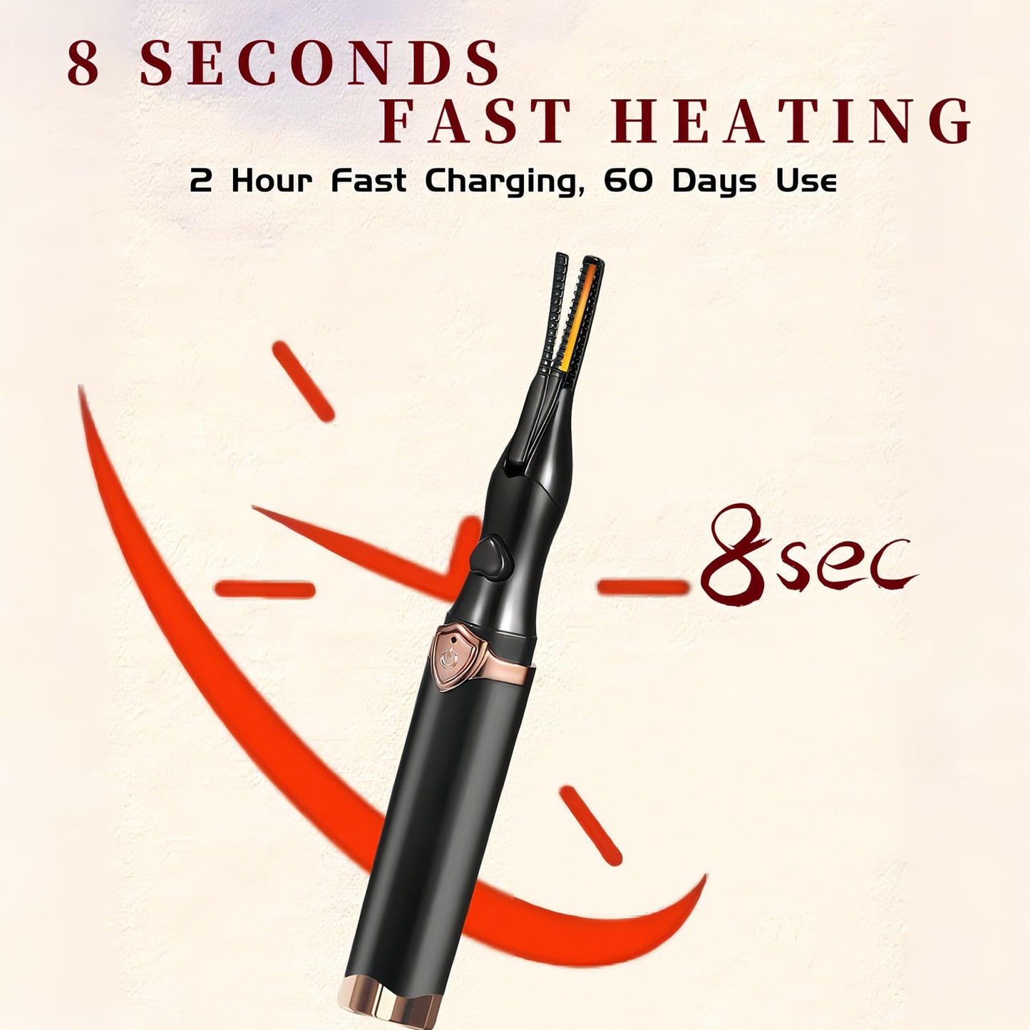 Heated Eyelash Curler - 2 in 1 Clip-Type Eyelash Curlers - Electric Eyelash Curler Rechargeable for 24H Long Lasting, 3 Heating Modes, 8S Fast Heating, Makeup Tool Gifts for Women Girls, Black
