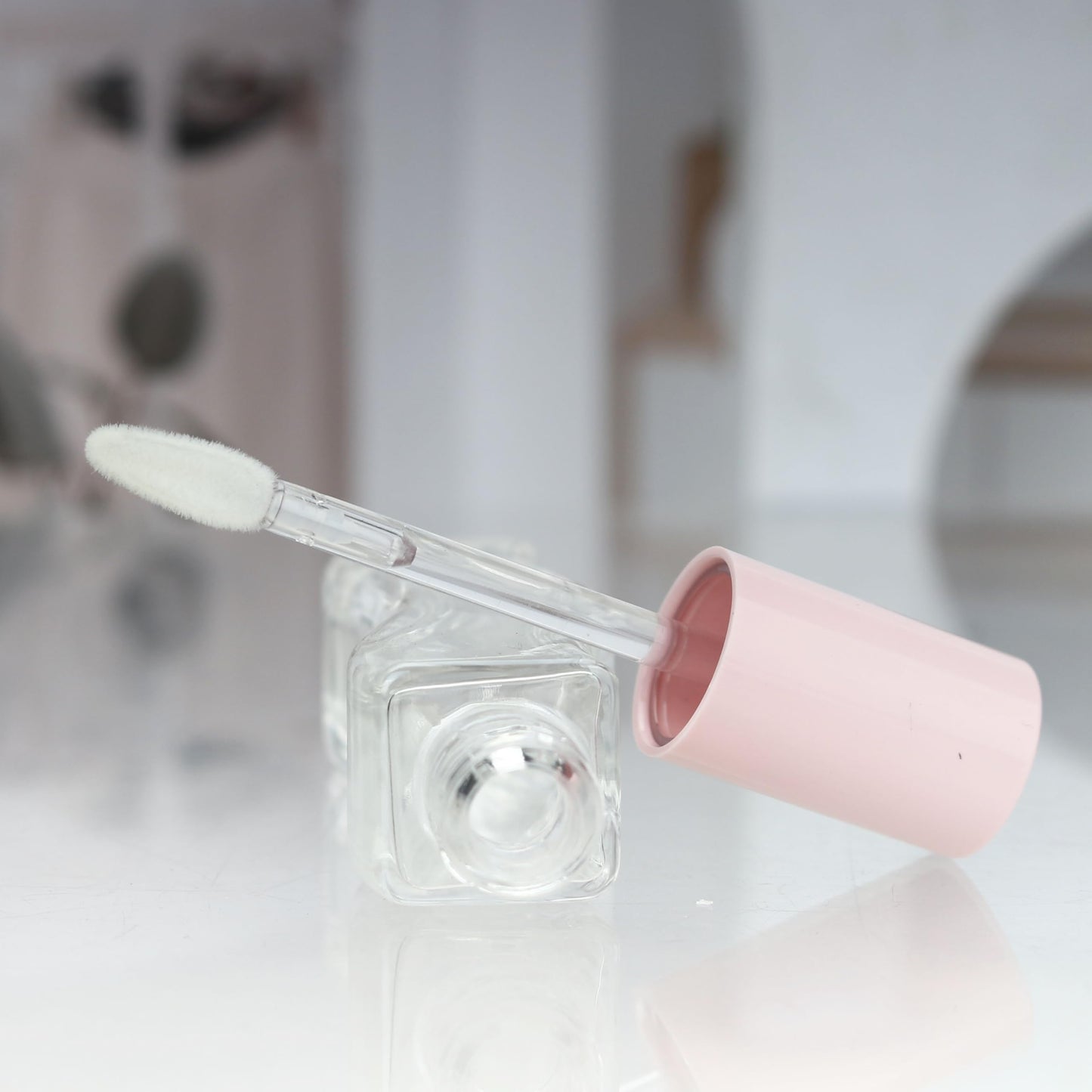 COSIDEA 30pcs 8ml Pink Empty lip gloss tubes glass lipgloss tube with wand bottles for coconut oil liptin refill container