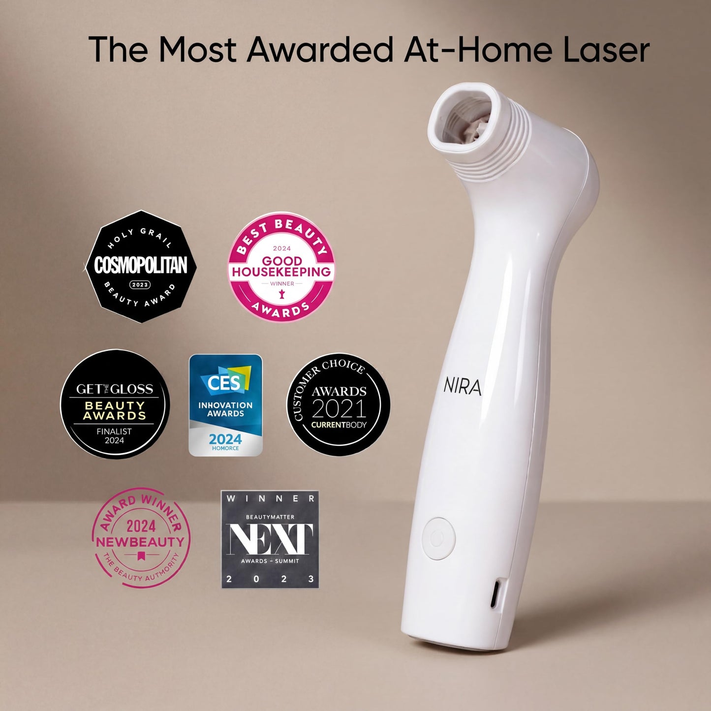 NIRA Pro 3 Laser - FDA-Cleared-At-Home Anti Aging Device for Wrinkle Reduction & Collagen Stimulation, Full Face & Neck Treatment, Pain-Free, Clinically Proven