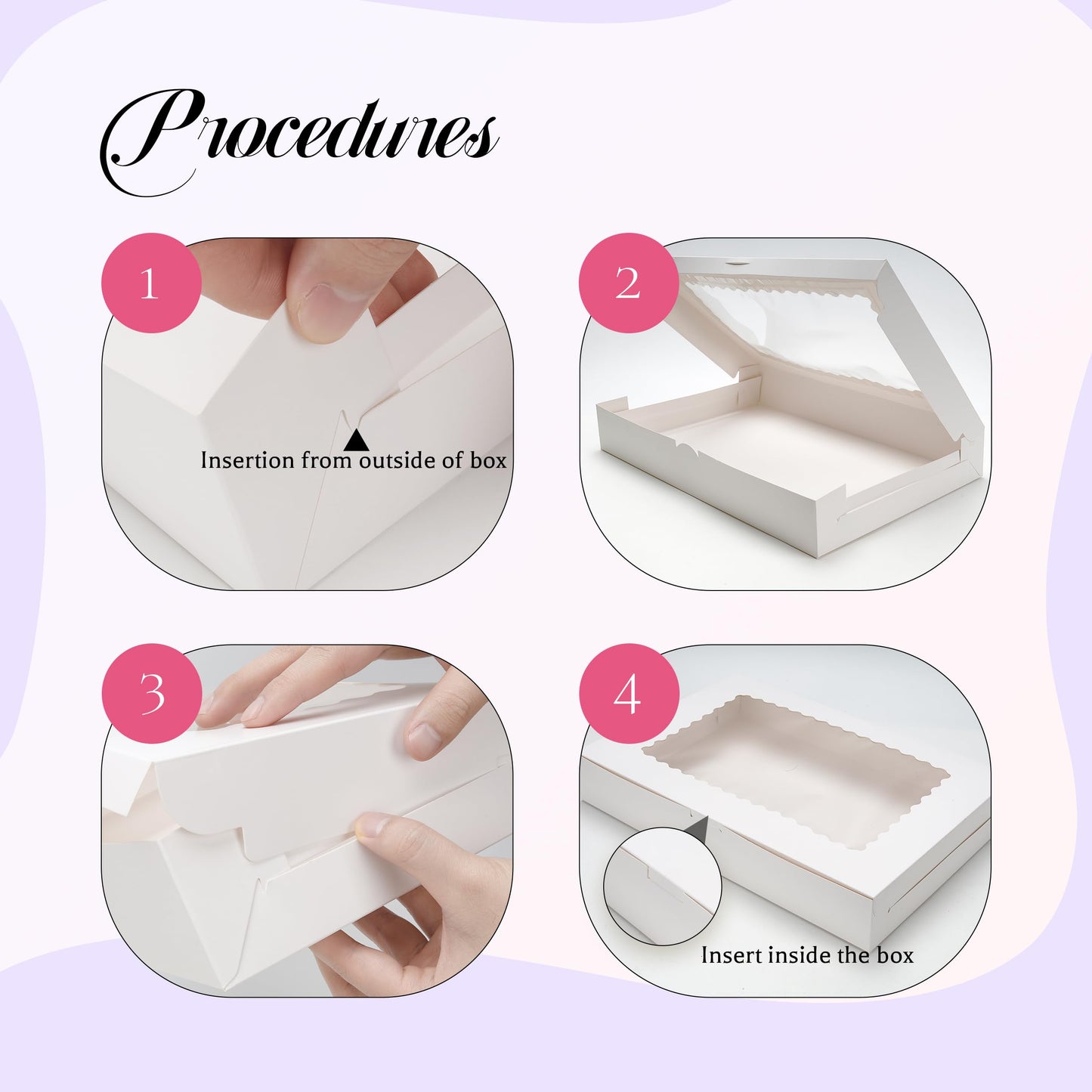 NPLUX 40 Pack Cookie Boxes 16x11x2.5inch Bakery Boxes with Window Treat Boxes for Cookie Packaging Gift Giving Dessert Boxes for Chocolate Covered Strawberries, Donuts, Graduation Gifts Party Favors
