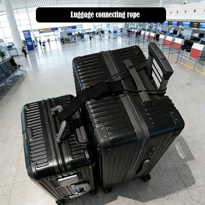 Multi Use Strong Adjustable Luggage Connector Straps， Elastic Adjustable Luggage Strap, Multifunctional Elastic Luggage Strap with Buckle, Convenient to Carry, Easy to Travel (colorful-5PCS)