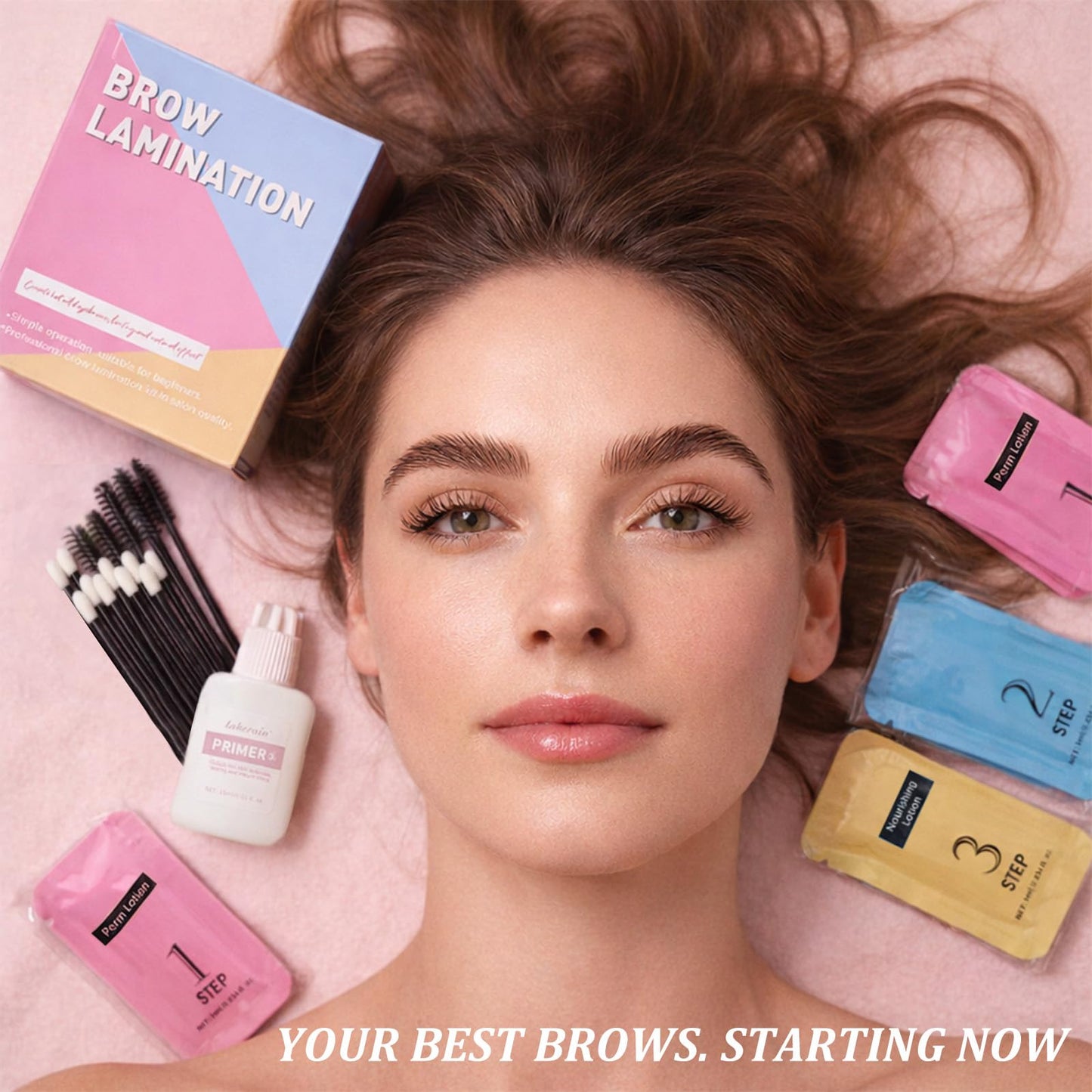 Brow Lamination Kit, Lift & Set Your Brows for a Fuller, Thicker Look, 6–8 Weeks Long-Lasting Eyebrow Lift Kit for Easy At-Home Use, Up to 5 Applications