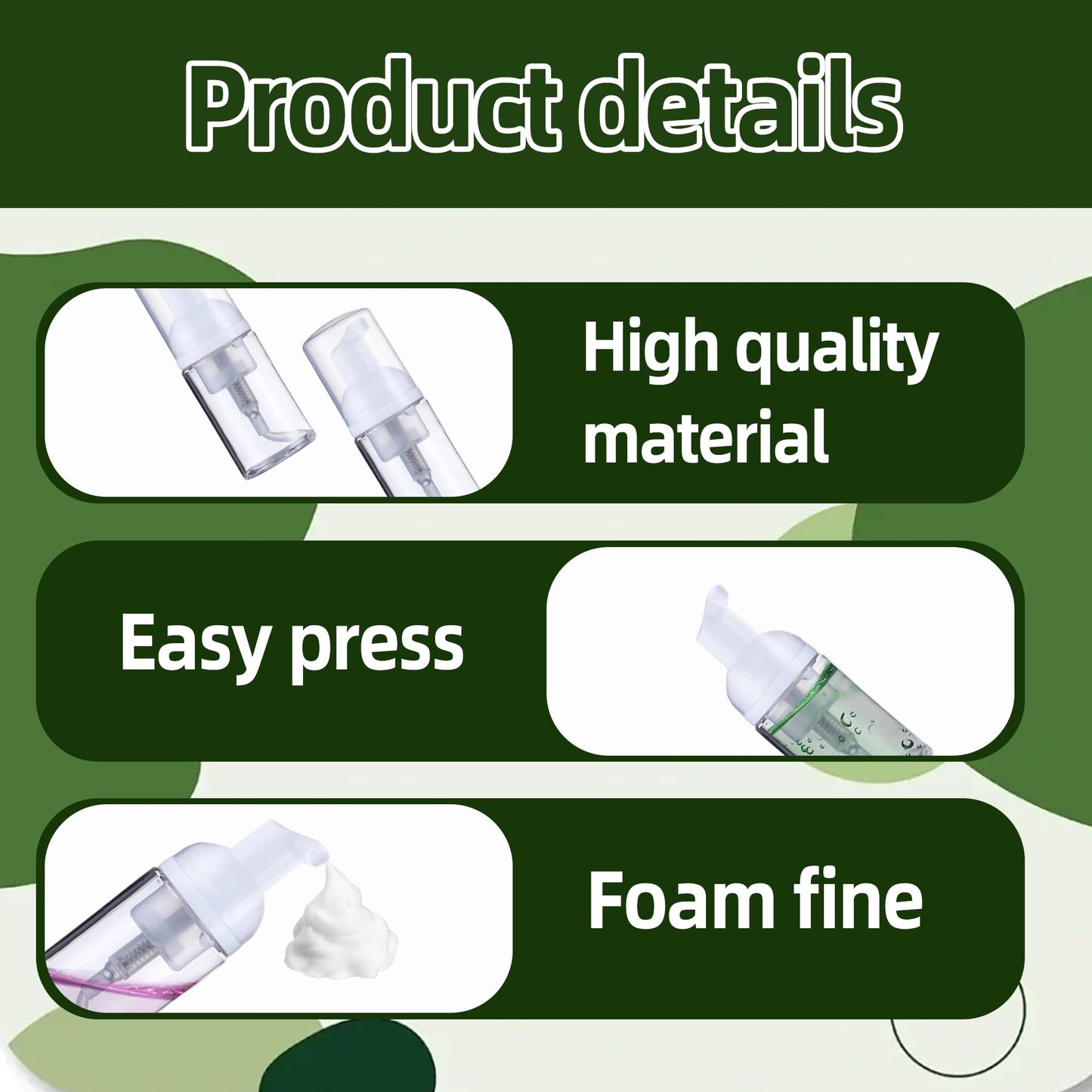 24 Pcs Foam Pump Bottle 1 oz Small Size Mousse Foam Soap Dispenser,Clear Plastic Empty Refillable Foam Bottle,Mini Foam Pump Bottle for Face Wash Shampoo Skin Care（30 ml）
