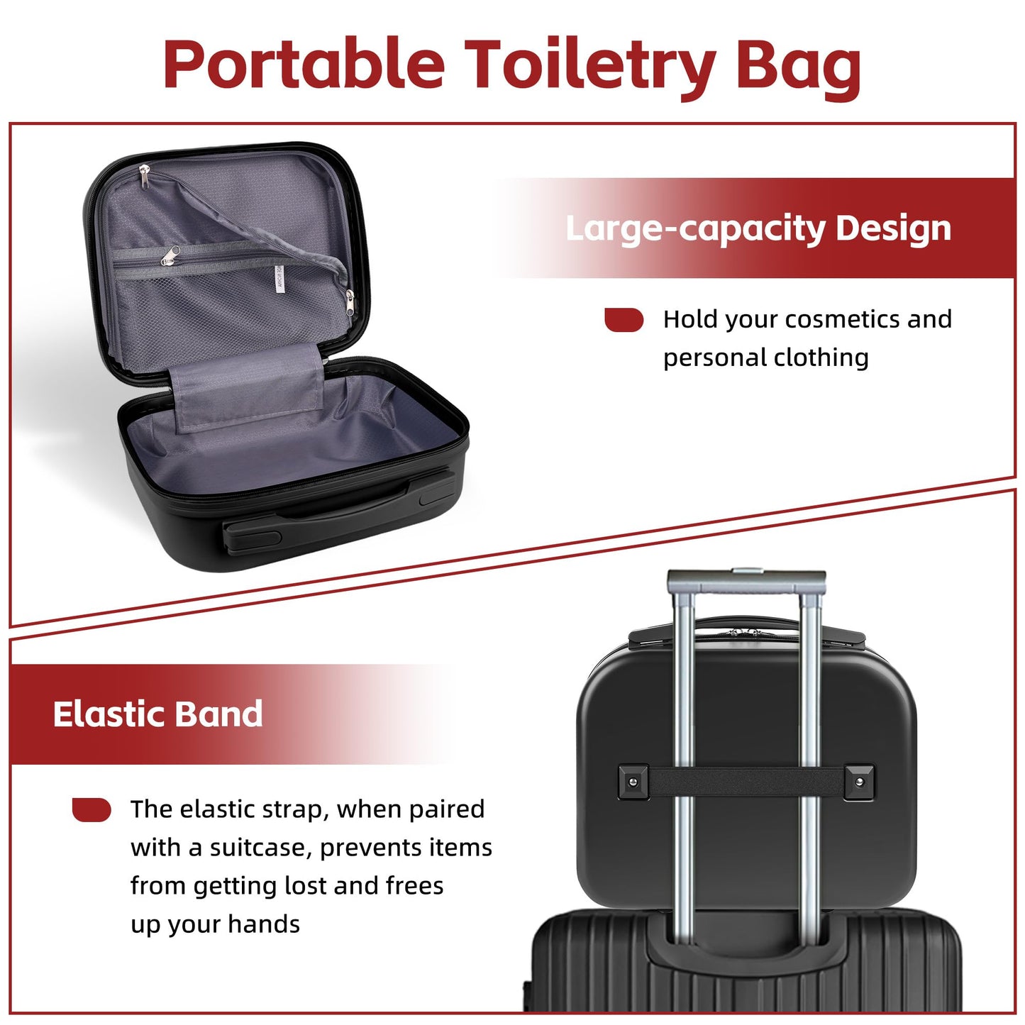 Yoanlayr Portable Makeup Case 14inch Cosmetic Case Travel Toiletry Hand Luggage Carrying Case