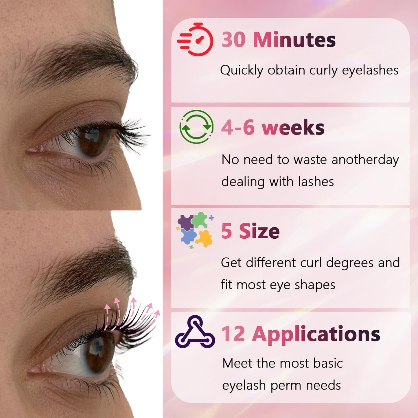 Korean Lash Lift Kit, Eyelash Perm Kit, Professional Kit de Pestañas for Long-Lasting Curl, DIY Lash Perm Easy to Use at Home Diy & Salon, Lasts For 4-6 Weeks