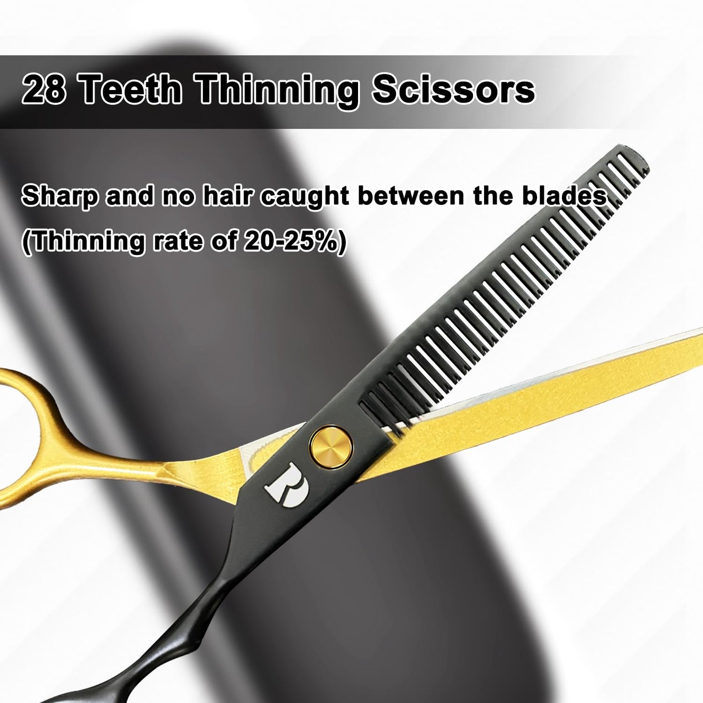 Professional Hair Cutting Shears Set,6 Inch Barber Hair Cutting Scissors Kit,Hairdressing Thinning Shears for Hair Cutting,Sharp Blades Haircut Scissors Kit for Women/Men/Kids (Rainbow) (Gold)