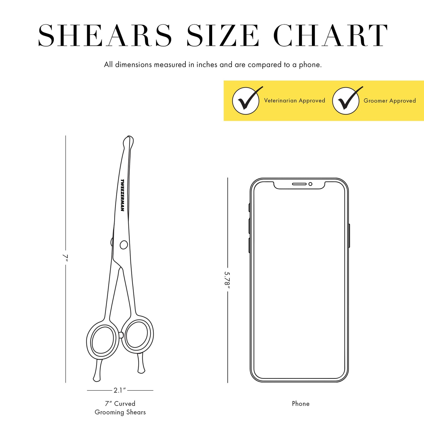 Tweezerman 7" Pet Grooming Scissors with Safety Round Tips, Professional Curved Grooming Shears for Dogs and Cats