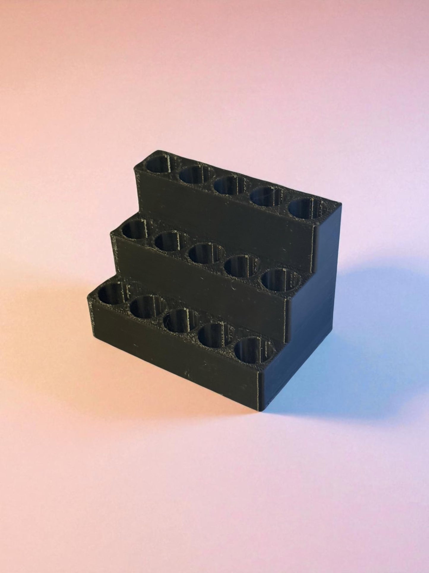 Gallery of Drip 2mL Perfume Sample Organizer – Tiered Display Holder for 15 Mini Fragrance Vials, 3-Tier Perfume Tester Storage Stand, Vanity & Desk Fragrance Sample Rack (Obsidian Black)