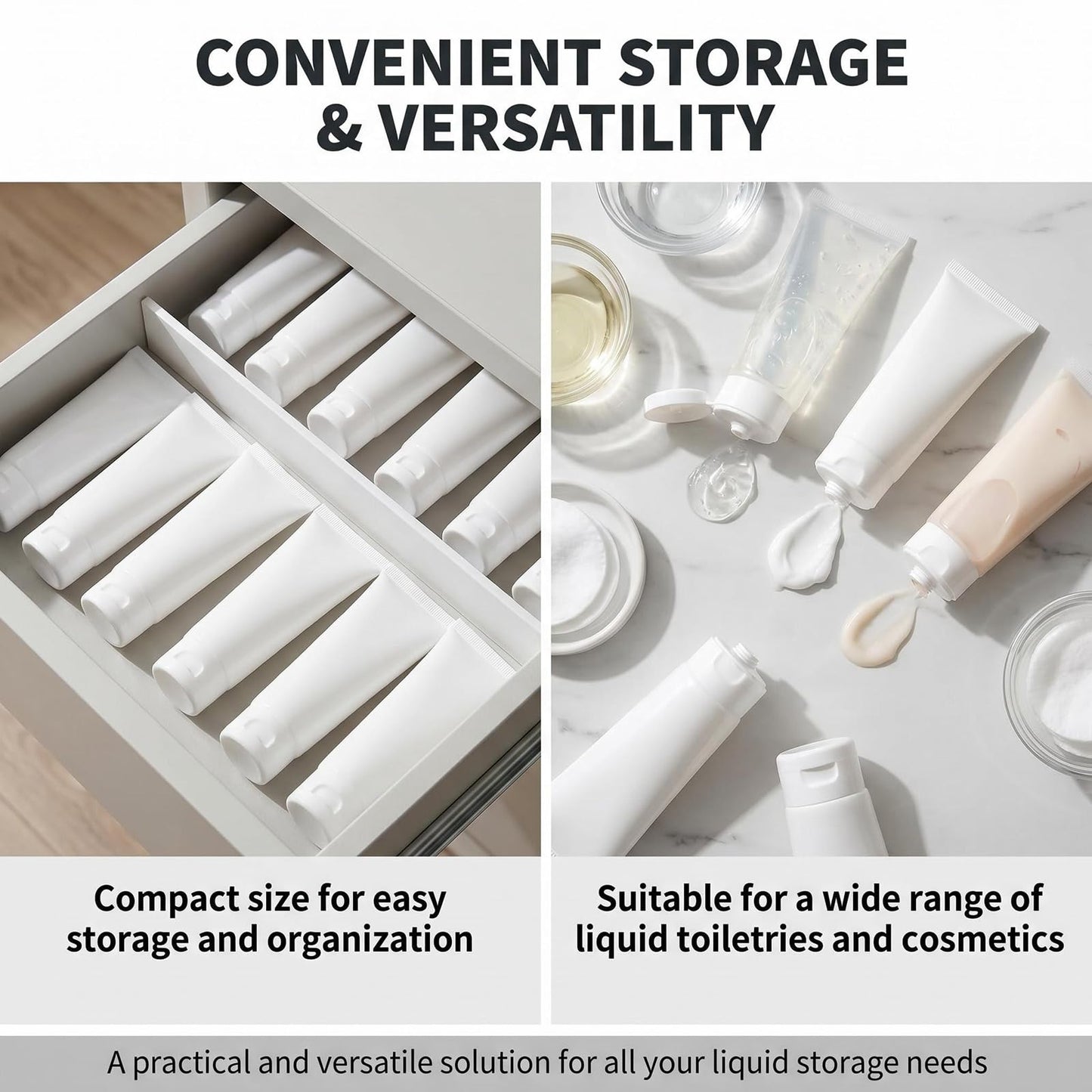 12PCS Refillable Empty Plastic Tubes White Cosmetic Storage Containers Plastic Soft Tubes Bottle for Package Facial Cleanser Hand Cream Cosmetic Lotion(100ML)
