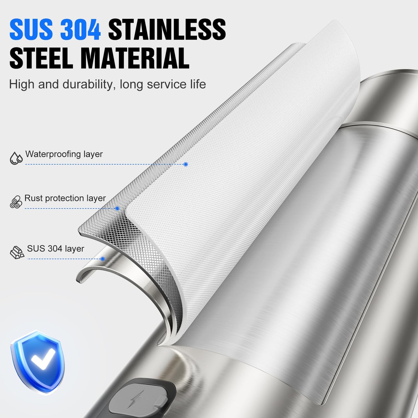 Fantictas Touchless Foaming Soap Dispenser, Stainless Steel Automatic Foam Soap Dispenser, USB-C Rechargeable Sensor Pump with 3 Adjustable Levels, 11.5 oz for Bathroom & Kitchen