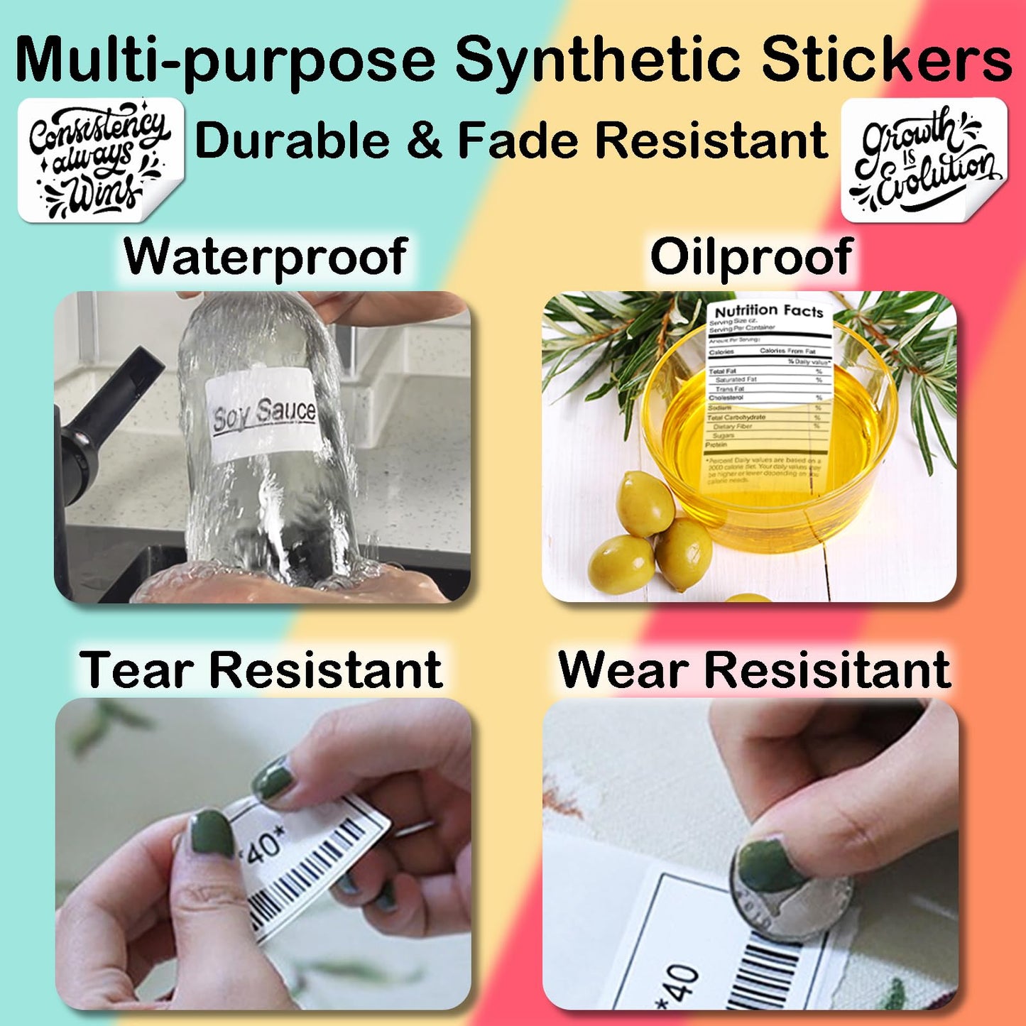 [200 Labels/Roll x 3] 50mm Circle Thermal Labels, 1.97 inch Round Label Maker Tape Refill, Weatherproof & Tear-Resistant Thermal Stickers for Phomemo M110, Supvan T50M Pro
