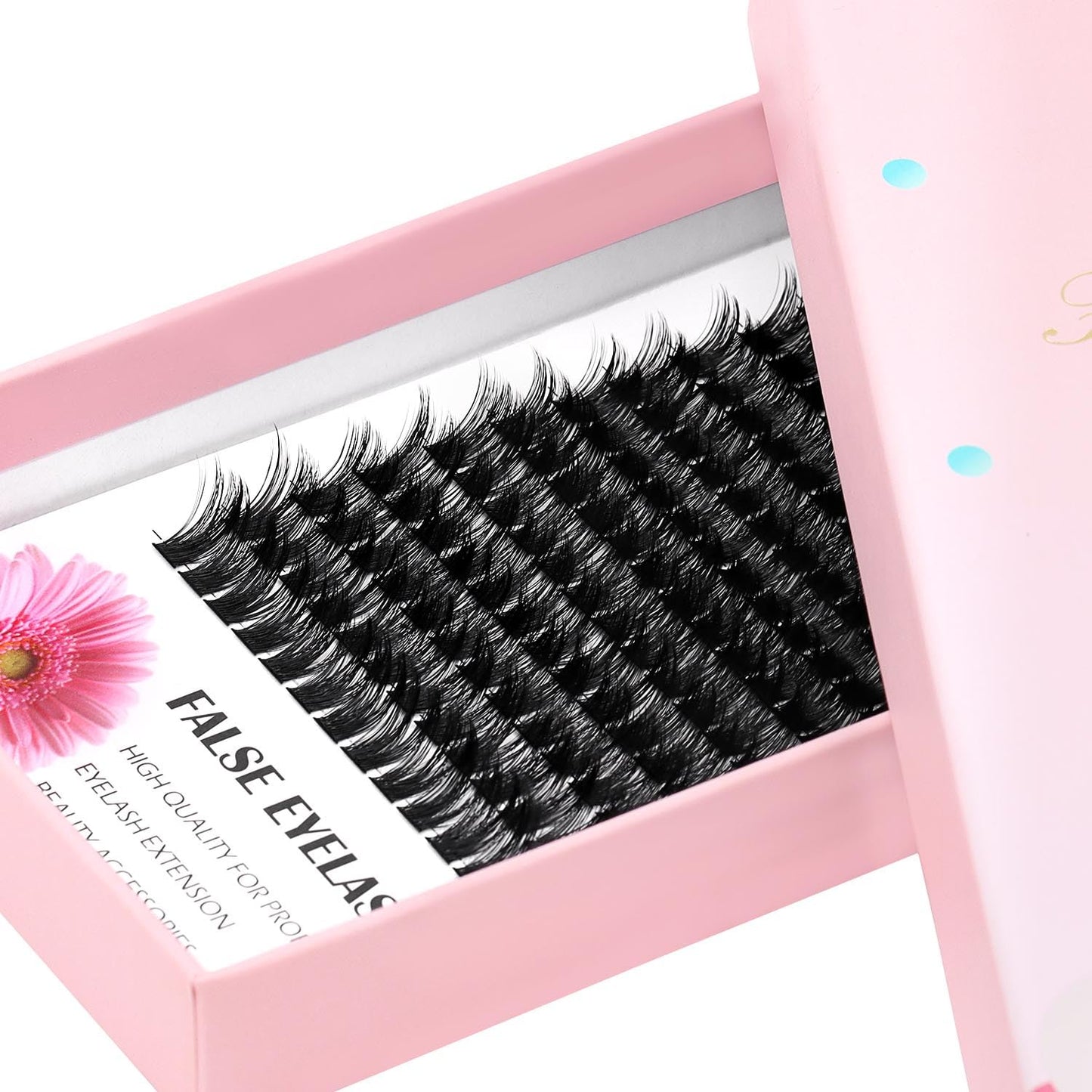 Bodermincer Large Tray 180pcs D Curl Professional Makeup Wide Cluster Individual Cluster EyeLashes Grafting Fake False Eyelashes (14-16-18mm Mixed)