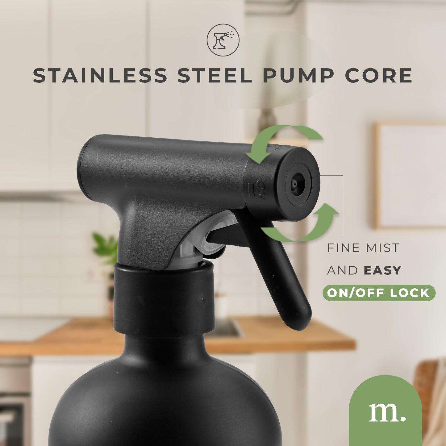 MAISONOVO Glass Spray Bottles 16 Oz Pack of 2 - Durable Black Spray Bottle with Fortified Glass & Fine Mist Pumps - Ideal for Salons, Barbers, Stylists, Pet Groomers & Daily Hair Care - 16 Labels