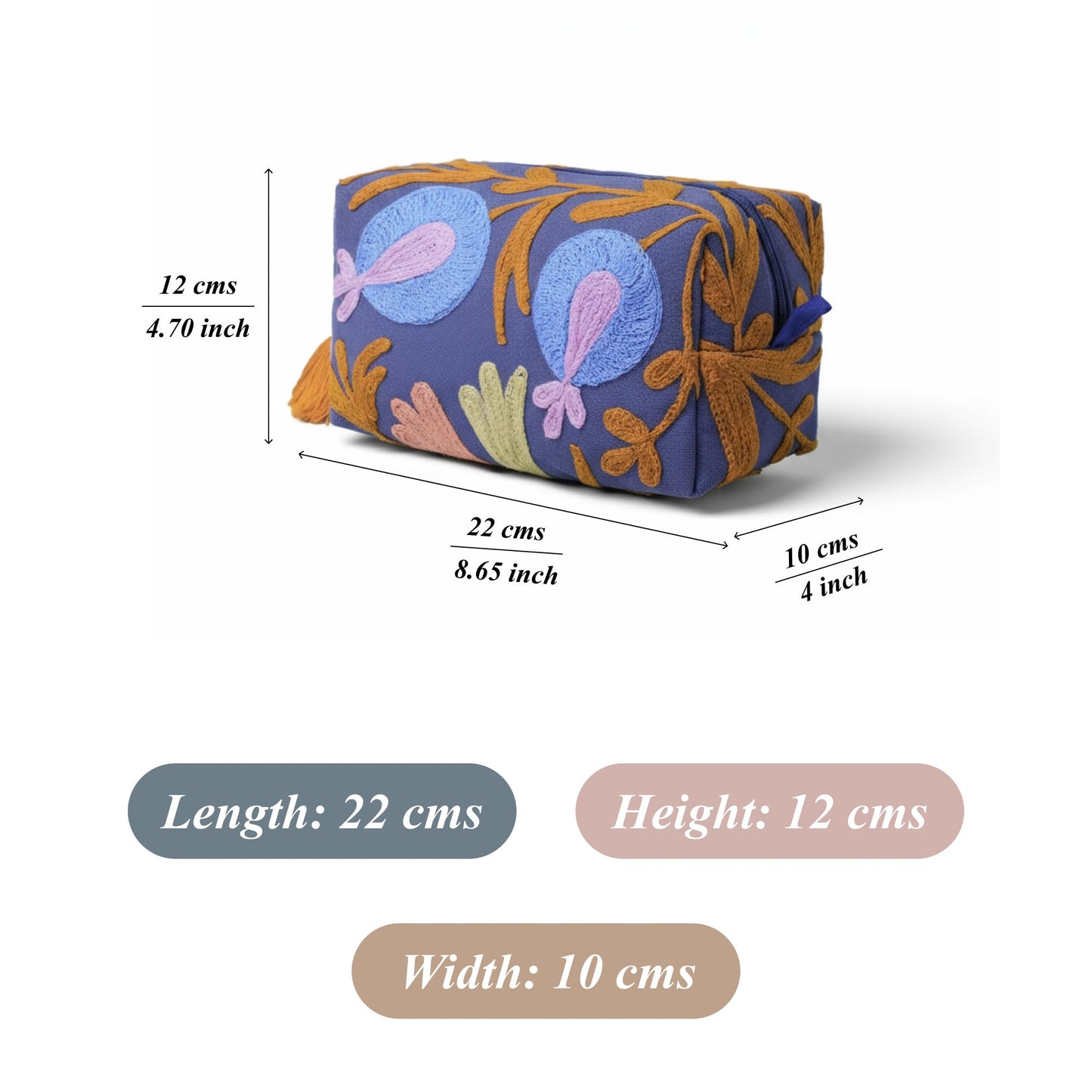 Huar Travel Makeup Bag- Large Capacity Cosmetic Bags for Women - Water Resistance Lining Portable Pouch & Open Toiletry Bag - Perfect Girls Makeup Organizer for Travel Essentials (Dark Blue)