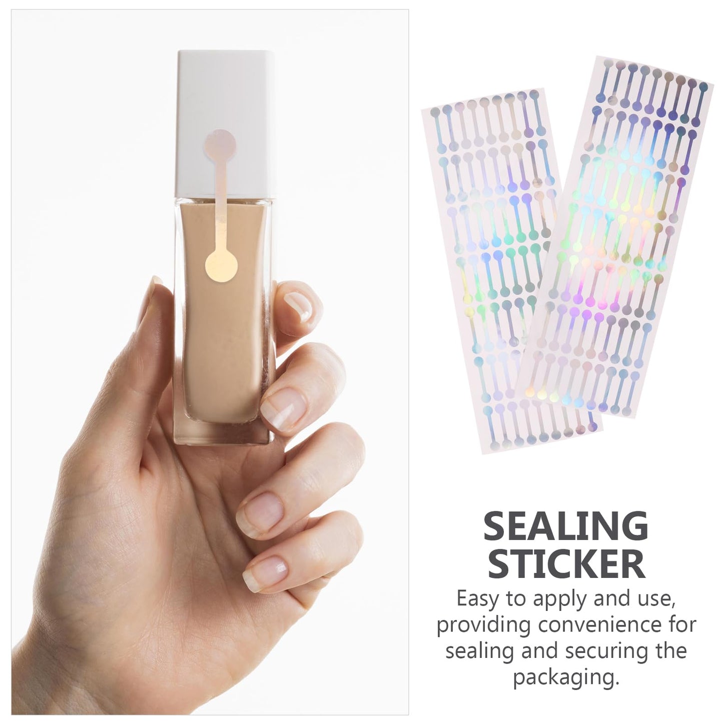 LALAFINA Self Adhesive Seal Stickers 1.18 Inch Long Packaging Labels for Cosmetic Bottles Essential Oil Box Sealing Tamper Evident Stickers 500 Pcs