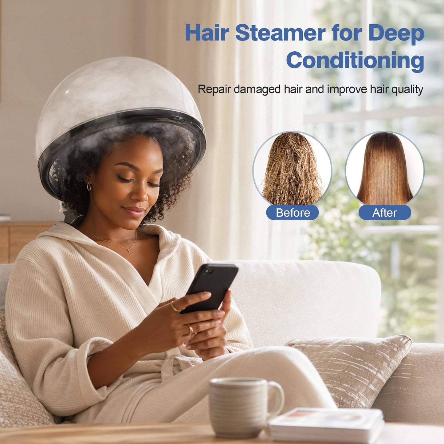 Hair Steamer Kingsteam 2 in 1 Ozone Facial Steamer, Design for Personal Care Use at Home or Salon Barber