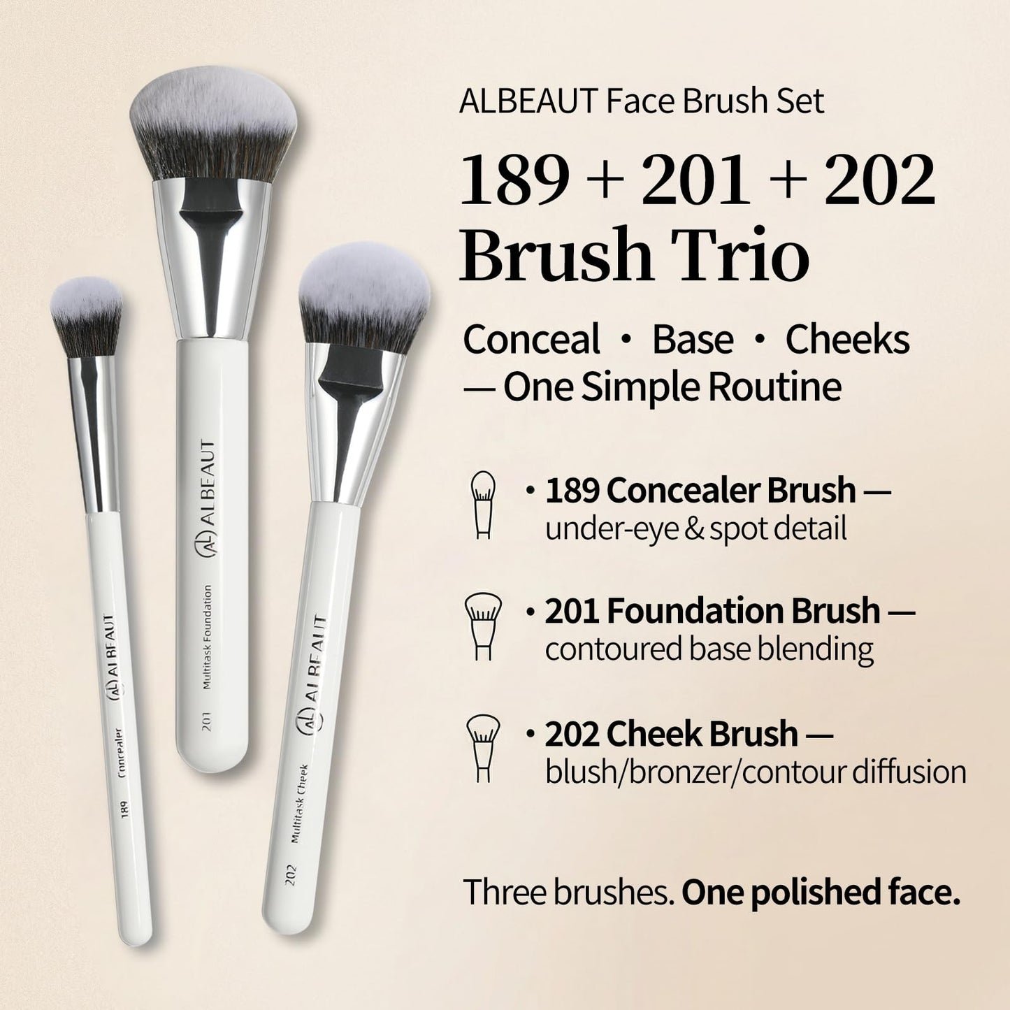 Albeaut Makeup Brush for Foundation Concealer Blush Contour Liquid Cream Blending Angled Shape