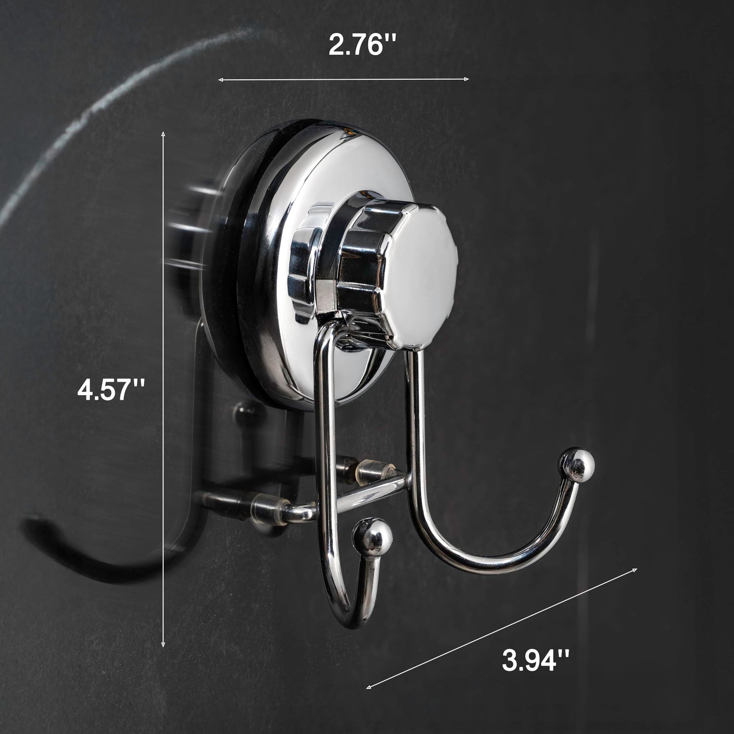HASKO accessories - Powerful Vacuum Suction Cup Hooks - Organizer for Towel, Bathrobe and Loofah - Strong Stainless Steel Towel Hooks for Bathroom & Kitchen, Towel Hanger Storage (2 Pack)
