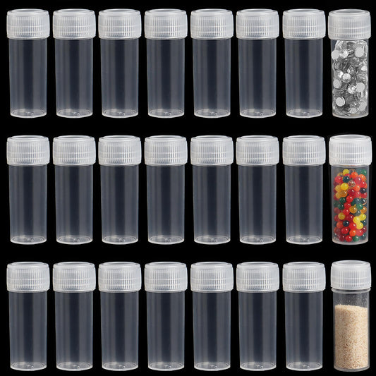 SBYURE 120 Pieces 5 ML Plastic Sample Bottles Vial Storage Mini Clear Storage Case with Lid Vial Storage Container Test Tube for Small Items