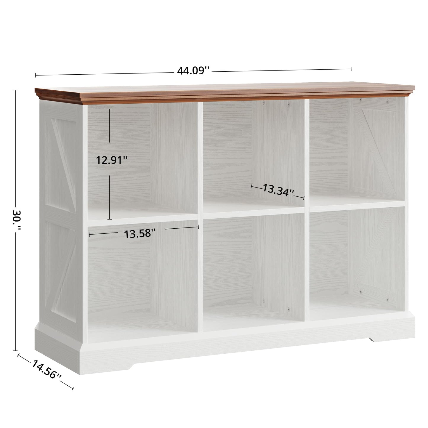IRONCK 6 Cube Storage Organizer, Farmhouse Wood Bookshelf