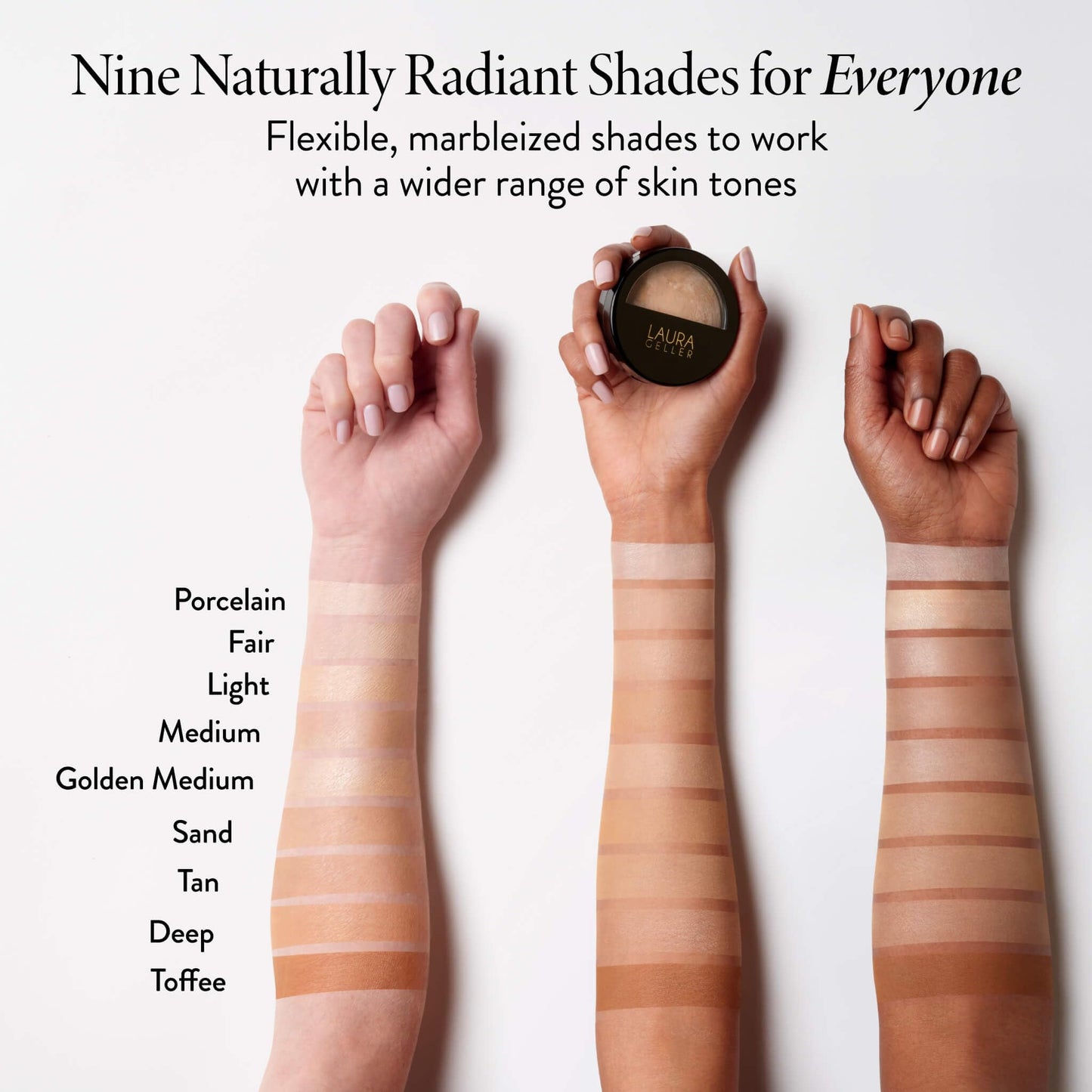 LAURA GELLER NEW YORK Baked Balance-n-Glow Illuminating Powder Foundation – Light – Handmade in Italy – Pearl-Infused Satin Finish – Vitamin C Brightening – Buildable Sheer Coverage – For Mature Skin