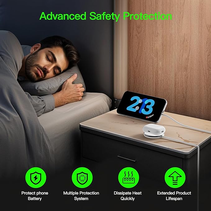 2025 Apple 15W Mag-Safe Charger 2Pack 5FT Magnetic Wireless Charger with 20W Fast Charging Block Compatible with iPhone17/16/15/14/13/12 Series AirPods 4/3/2/Pro/for iPhone Wireless Charger Stand