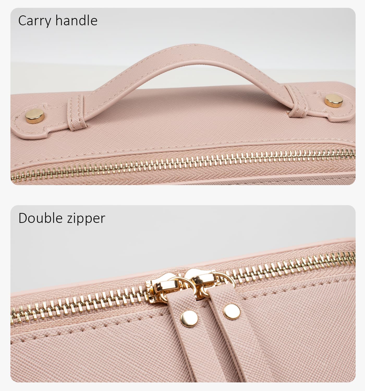 LETGO Clear Makeup Bag Organizer,Travel Toiletry Bag Cosmetic Case for Women,Portable Beach Make Up Skincare Pouch Car Organizer Bag with Zippers for Essentials(Large-Nude)