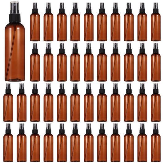 ZALIR 90 Pcs Small Amber Spray Bottles 4 oz - Brown Fine Mist Spray Containers, Empty Refillable Atomizer Bottles, Leak-proof Travel Dispensers for Essential Oils, Perfume, Cleaning Solutions