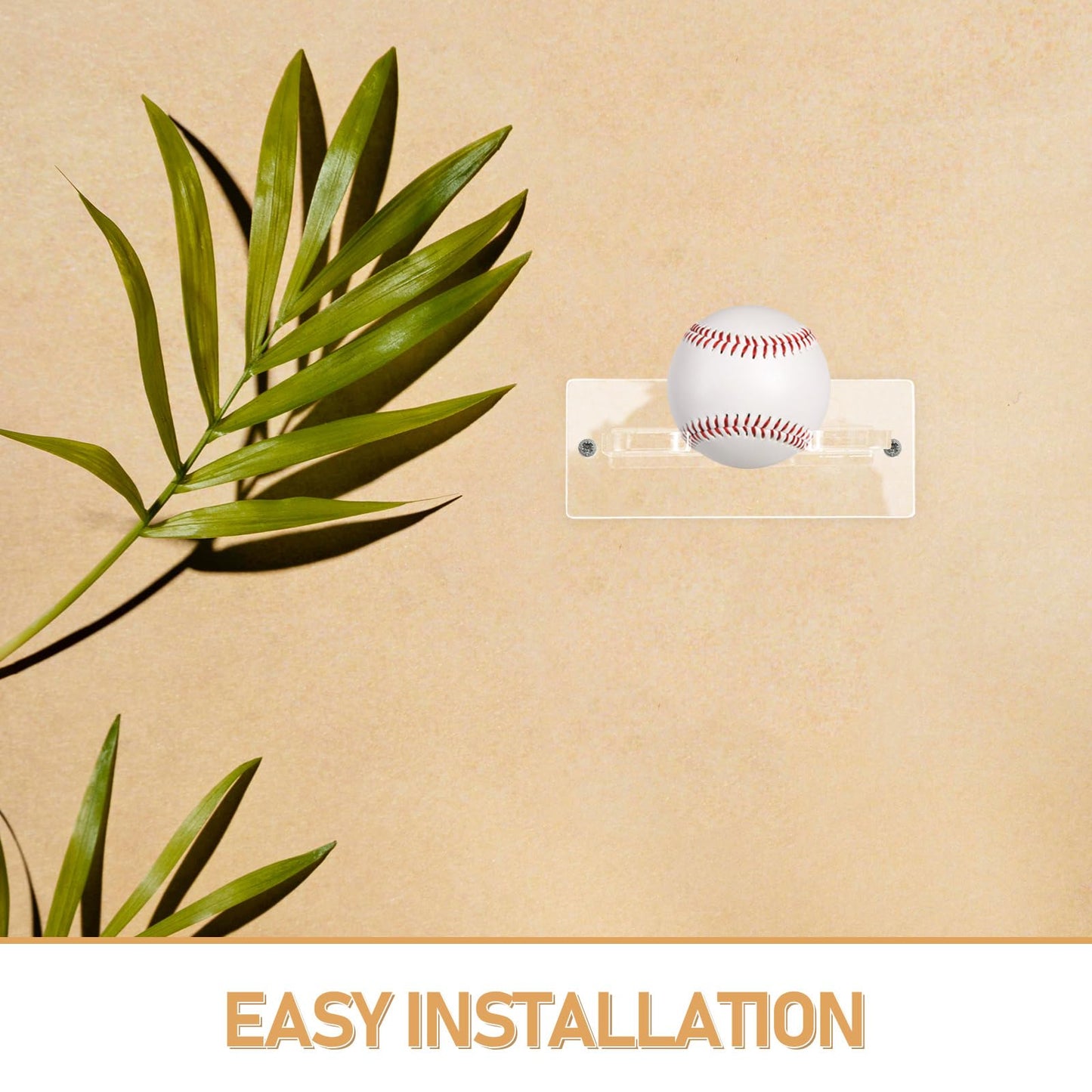 POPETPOP Acrylic Baseball Bat Holder Wall Mount Vertical Stand for Baseball and Softball Bats Space-Saving Durable Display Rack 3.93X2.75X1.57 Inches