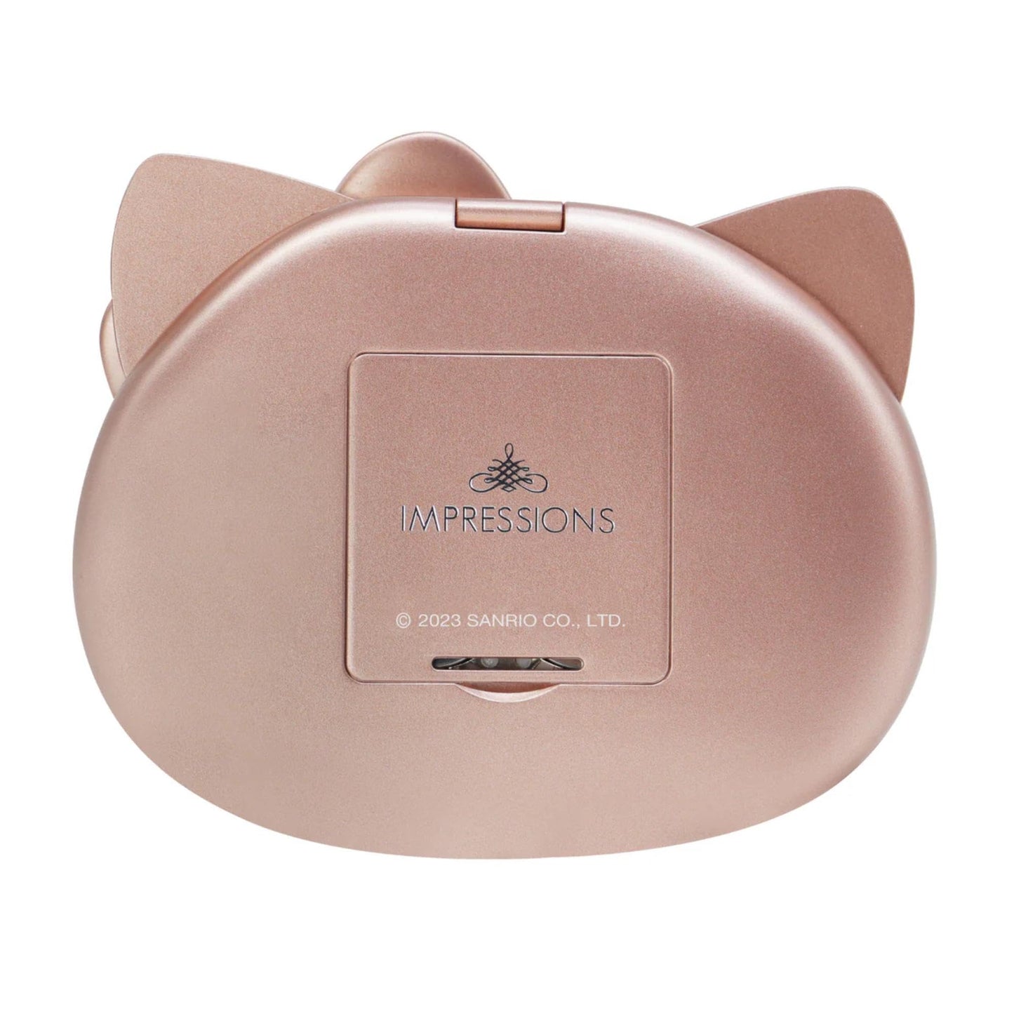 Impressions Vanity Hello Kitty Kawaii Compact Mirror with Touch Sensor Switch for Adjustable Brightness, Lighted Makeup Mirror with LED Lights and 2X Magnifying Mirror (Rose Gold)