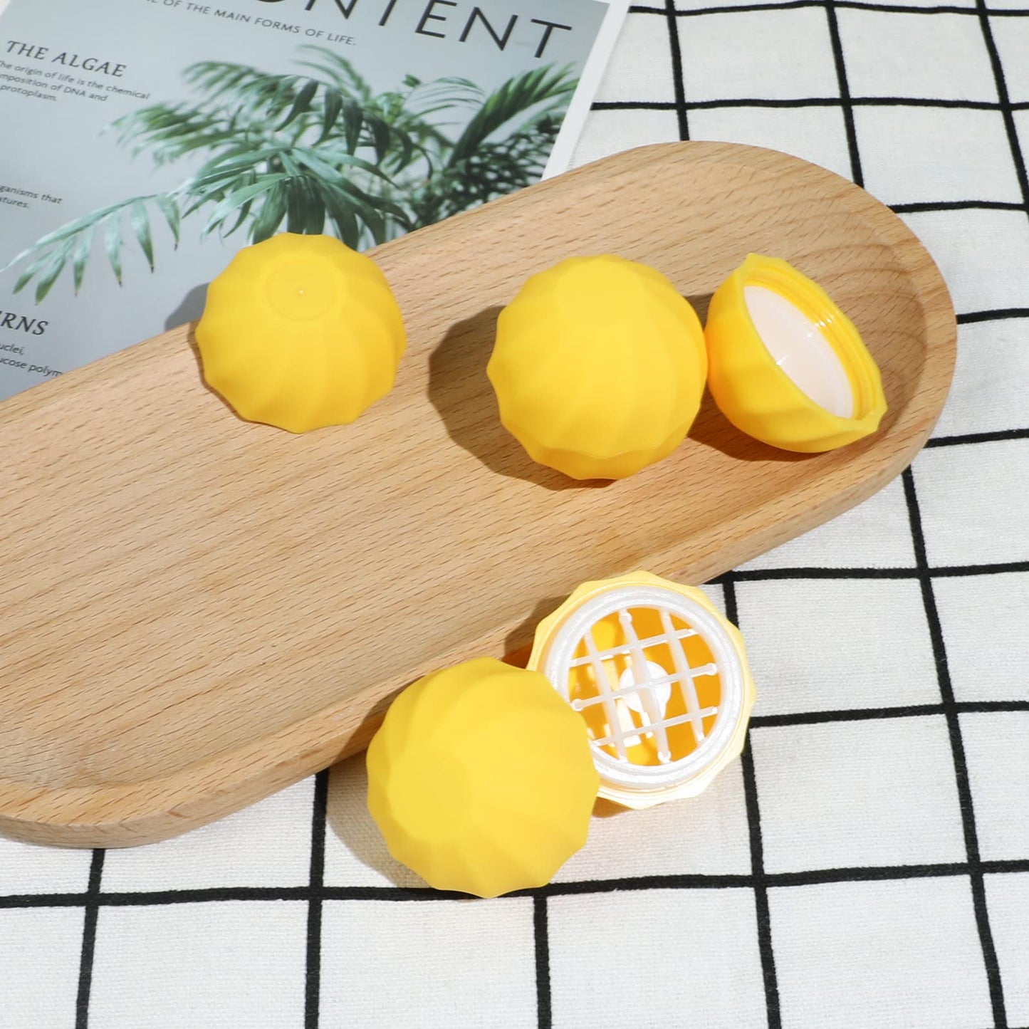 longway 0.24Oz (7ml) Empty Lip Balm Sphere Containers | Screw Cap Lipstick Tubes/Chapstick Tubes/Chapstick Holder for Lip Gloss & BPA FREE (Pack of 10 (Yellow)
