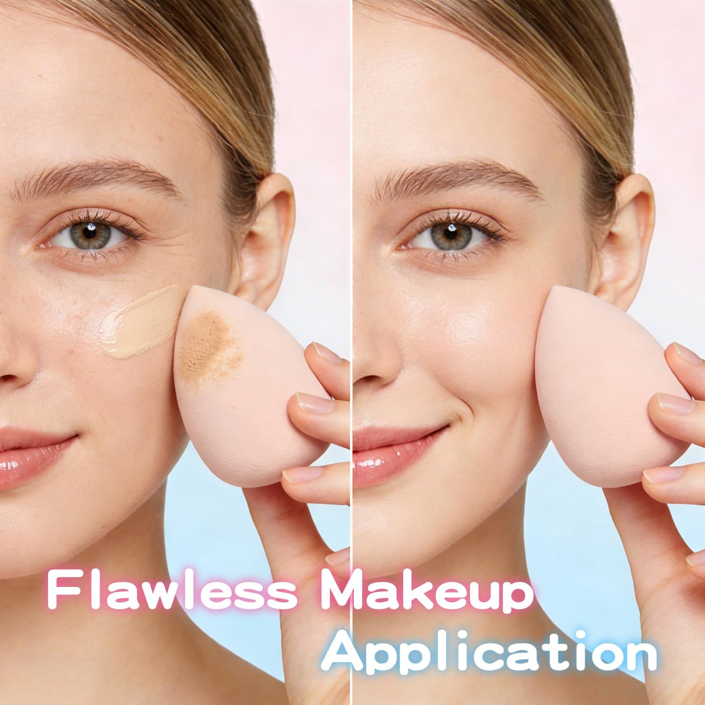 15 Pcs Multicolor Makeup Sponge Set-Individually Wrapped beauty sponges,Soft Latex-Free Low Absorption Sponges, Wet & Dry Use for Flawless Finish Liquid Cream Powder Makeup
