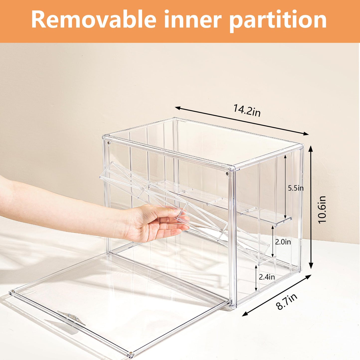 Attelite Acrylic Display Case for Collectibles 3-Tier Adjustable 2Pack