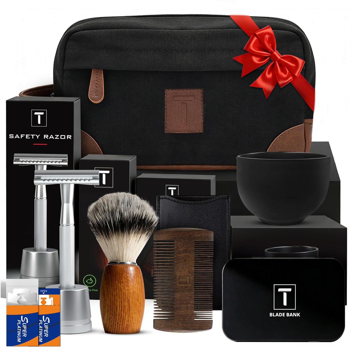 THURLADY Shaving Kit Gifts for Men, Single Blade Safety Razor Kit
