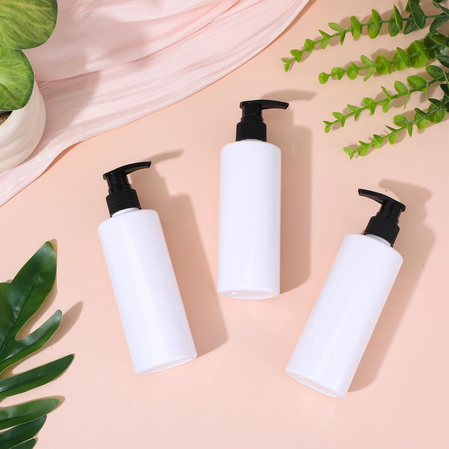 20 Pcs Plastic Pump Dispenser Bottle 8 oz Refillable Plastic Bottles Bulk Lotion Container Travel Lock Empty Container for Shampoo Massage Oil Dispensing