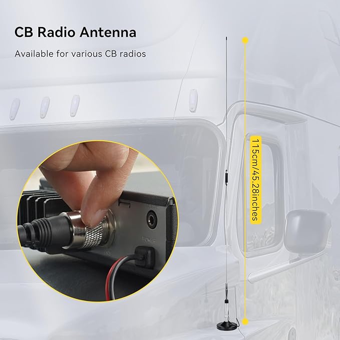 Retevis MB2 40-Channel AM/FM CB Radio Kit, Long Range Radio with Antenna for Trucker Stop, Emergency Channel 9/19, VOX, Easy to Use, with Cigarette Lighter Fixed-Mount