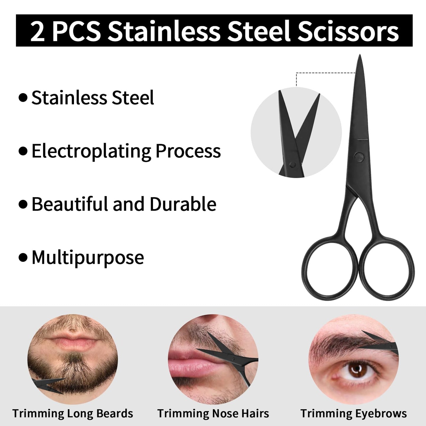 Beard Shaper for Men Beard Shaping Tools - Gifts for Men Beard Template Guide, Straight Edge Razor, 10 PCS Double Edge Blade, Barber Pencil, Beard Comb, Stainless Steel Scissor Mustache Lineup Tools