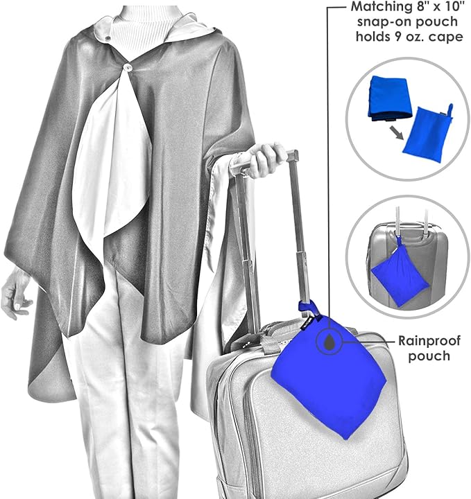RainCaper Kandinsky Circles Womens Rain Cape Poncho with Hood Reversible