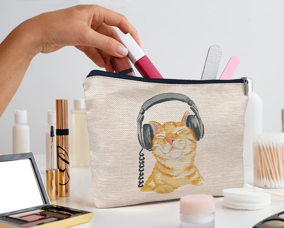 IWXYI Cat Lover Gifts,Cat Makeup Bag Zipper Pouch Travel Toiletry Gifts For Women Teenage Girls