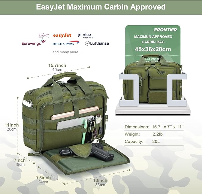 Stypos Tactical Laptop Bag for Men,14inch/15.6inch/17.3inch Messenger Bag Military Shoulder Bag,Flight Work Bags for Pilots