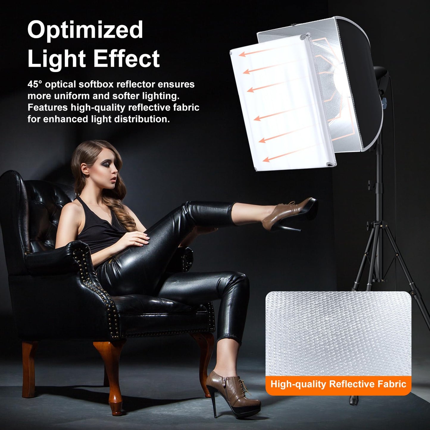 LINCO Lincostore Softbox Photography Lighting Kit with Professional 85W LED Bulbs, Studio Lights for Photography/Video Recording/Live Streaming (16'' x 16'' Professional Softbox Lighting Kit)