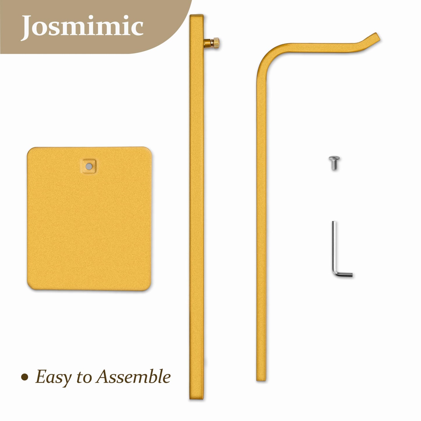 Josmimic Purse Display Stand, Height-Adjustable Tabletop Handbag Holder, Multi-Use Display Rack and Banner Stand for Happy Birthday Banners, Lanterns and Wreaths, for Home, Retail and Party Use, Gold